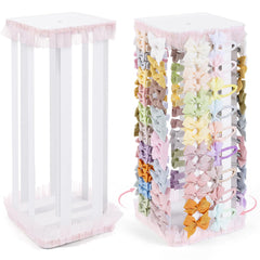 POVETIRE Bow Holder assembly-step shows quick setup for organized hair accessories.