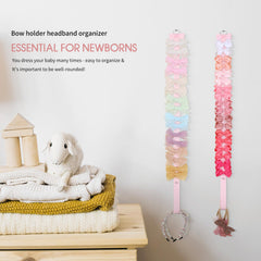 POVETIRE pink bow storage displays headbands neatly for nursery decor and easy choosing.