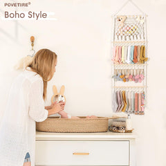 POVETIRE bow organizer large-capacity holds 60+ accessories at a glance.