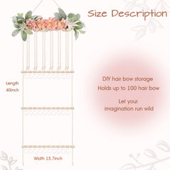POVETIRE floral leaf design wall decor highlights headbands with elegant nursery display