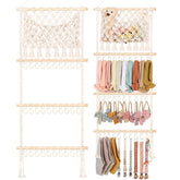 POVETIRE headband holder handwoven cotton keeps bows neatly organized and accessible.