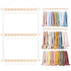POVETIRE headband holder on wall for easy access to headbands.
