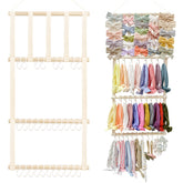 POVETIRE headband holder wall-mount closeup shows sturdy frame for organized accessories.