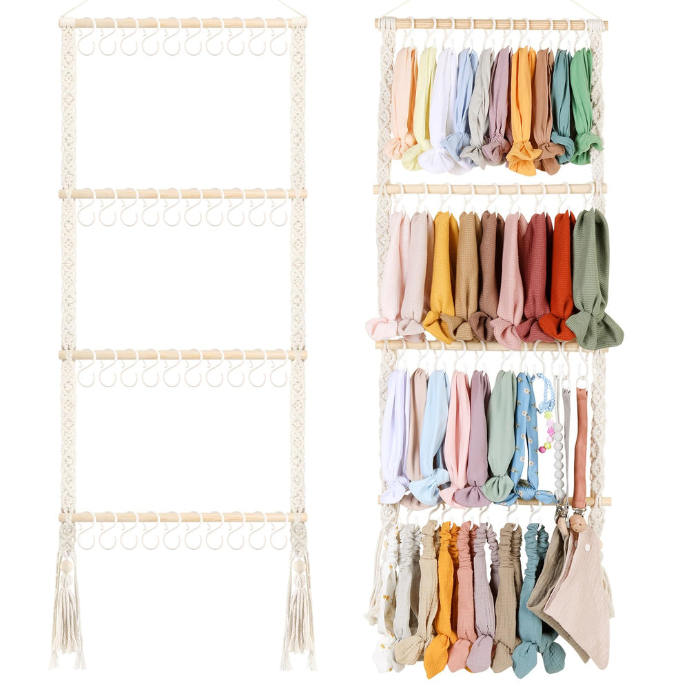POVETIRE Headband Holder wall-mounted organizer with 40 hooks for easy access