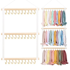POVETIRE headband organizer assembly enables easy wall-mount setup for tidy nurseries.