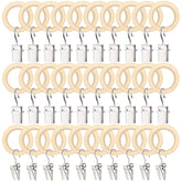 POVETIRE headbands hanger wood ring with clip keeping accessories organized