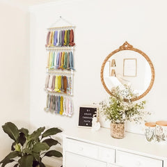 POVETIRE headbands organizer with 30 hooks provides easy access for daily styles
