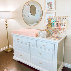 POVETIRE infant hair accessories rack neatly arranged for easy access