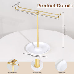 POVETIRE sturdy metal bracket ensures durable, rust-resistant accessory storage.
