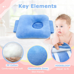 POWYS G Tube tummy time pillow belt detail demonstrates adjustable fit for growing babies.
