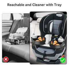 PPTSLID car seat snack tray installation demonstrates quick tool-free setup