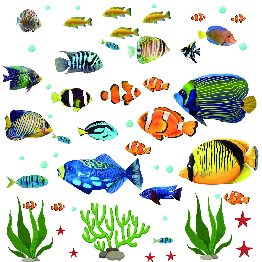 Prabahdak fish wall stickers Under the Sea add a vibrant, mess-free focal point.