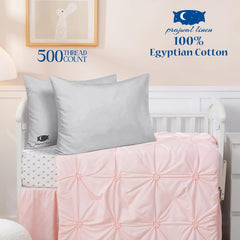 Prajwal Linen toddler pillowcase with zipper closure keeps pillows securely in place.