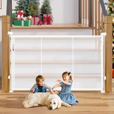 Pravoluxmax 42in height retractable gate showcases tall safety at stairs.