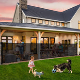 Pravoluxmax retractable gate extended width in action for large openings.