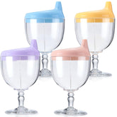 Preboun baby wine sippy blue cup for spill-free mealtimes and easy grip
