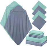 Preboun hooded towel green 32x32 — plush cotton, quick-dry bath time for newborns