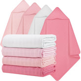 Preboun hooded baby towel pink folded for warm post bath time
