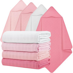 Preboun hooded baby towel pink folded for warm post bath time