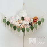 Pretty Jolly macrame hammock beads closeup for decorative toy organization.
