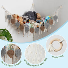 Pretty Jolly Macrame Hammock leaf tassels, boho style for kid spaces.
