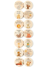 Prezzeluna NICU milestone cards set featuring wooden signs for precious homecoming memories.