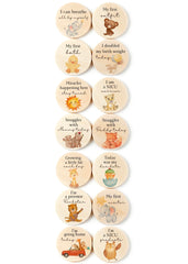 Prezzeluna NICU milestone cards set featuring wooden signs for precious homecoming memories.