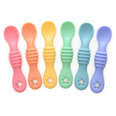 PrimaStella Little Dippers spoon close-up showing ultra-soft silicone for gentle gums.