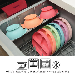 PrimaStella spoon dipping yogurt use promotes gentle tasting exploration during early solids.