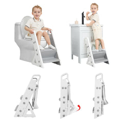 PRIMLECT space-saving potty seat with ladder for small bathrooms.