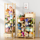 Primo Lines stuffed animal storage vertical stand saves space and showcases plush toys.