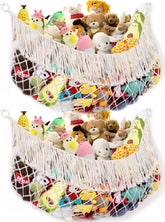 PrimZooty hammock cream 2pack wall mount stores plush toys neatly, reducing clutter