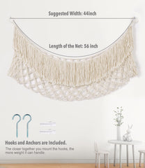 PrimZooty stuffed animal hammock heavy cotton cord in use in playroom