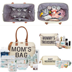 Printe diaper bag tote insulated bottle pocket keeps bottles temp-controlled