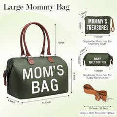 printe mom bag olive green insulated bottle pocket for on-the-go feeds