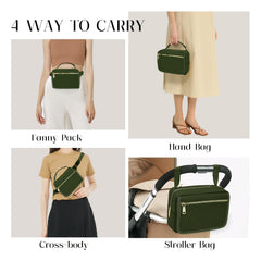 printe small diaper bag olive-green changing pad highlights quick on-the-go diaper changes