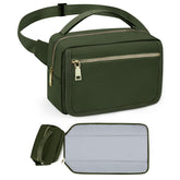 printe small diaper bag olive-green front view shows hands-free travel and compact organization