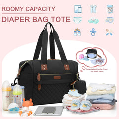 Pritent Diaper Bag Tote interior view showing organized compartments and easy access.