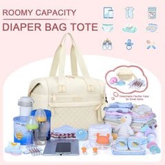 Pritent diaper bag tote open wide for easy access to bottles, wipes, and items for moms and dads