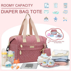 Pritent Diaper Tote side pocket highlights easy-to-reach bottle and snack compartments.