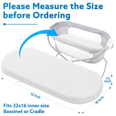 Pro Goleem bassinet pad interior foam view—supports gentle sleep and airflow.