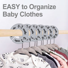 Pro Goleem baby closet dividers gray double-printed offering easy readability on labeled sizes