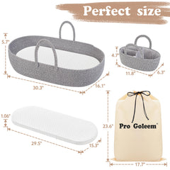 Pro Goleem diaper caddy organizer neatly holds wipes and essentials.