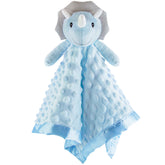 Pro Goleem Loveys Triceratops blanket closeup, soothing baby during nap time.