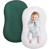Pro Goleem muslin lounger cover gray—breathable fabric for comfortable baby naps.
