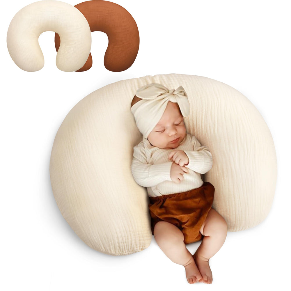 Pro Goleem muslin nursing cover brown closeup shows soft breathable fabric for comfortable feeds