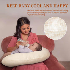 Pro Goleem muslin nursing cover hypoallergenic fabric closeup emphasizes baby-safe material for sensitive skin