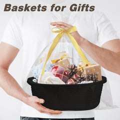 Pro Goleem rope basket with ribbon ideal for gift giving
