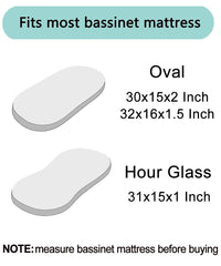 Pro Goleem satin bassinet sheet on oval cradle shows universal size compatibility