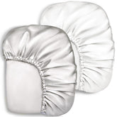 Pro Goleem satin-soft crib sheet two-pack in white and gray for baby comfort.